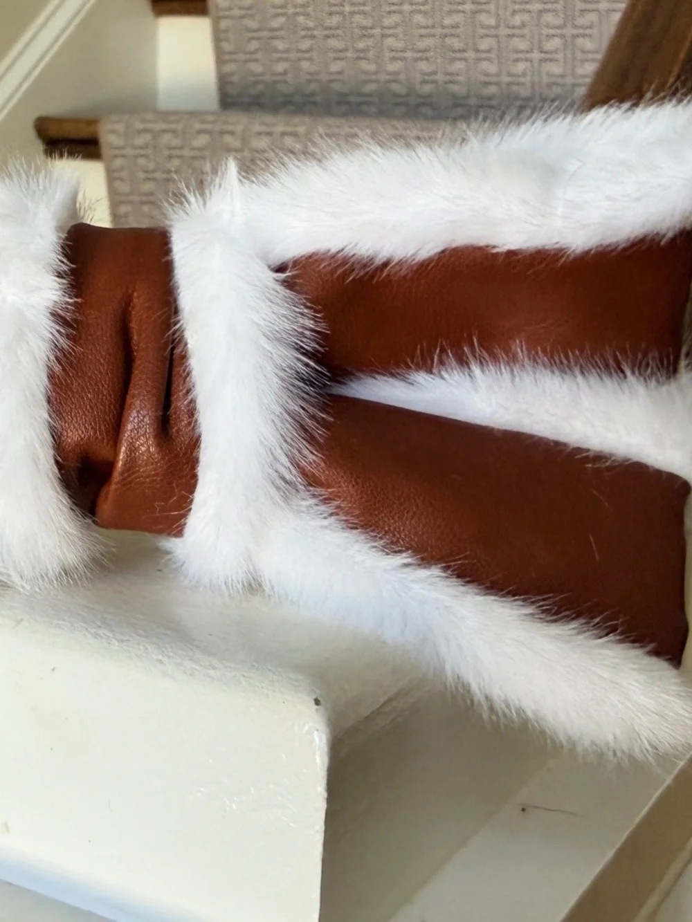 NWT Anthropologie Brown Faux Leather Bow Barrette